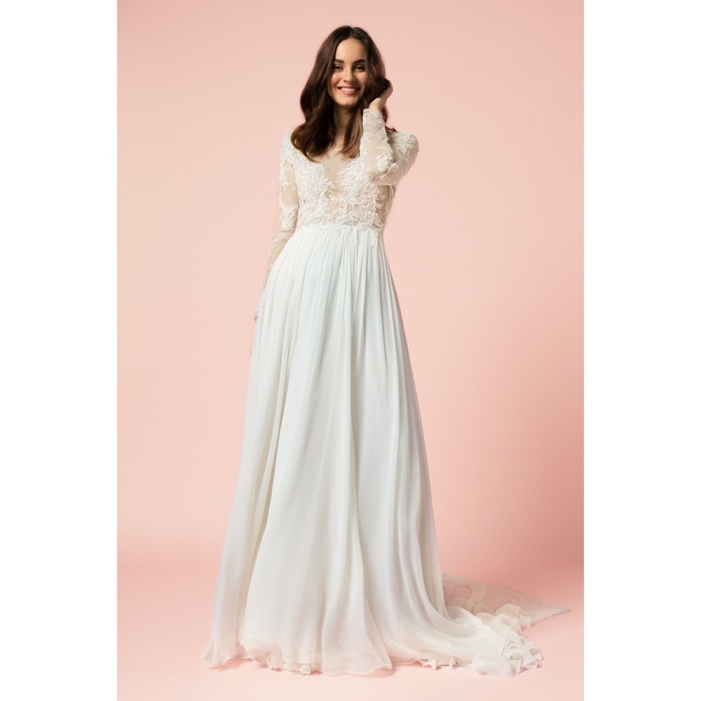 Monique Lhuillier White Lace Wedding Dress